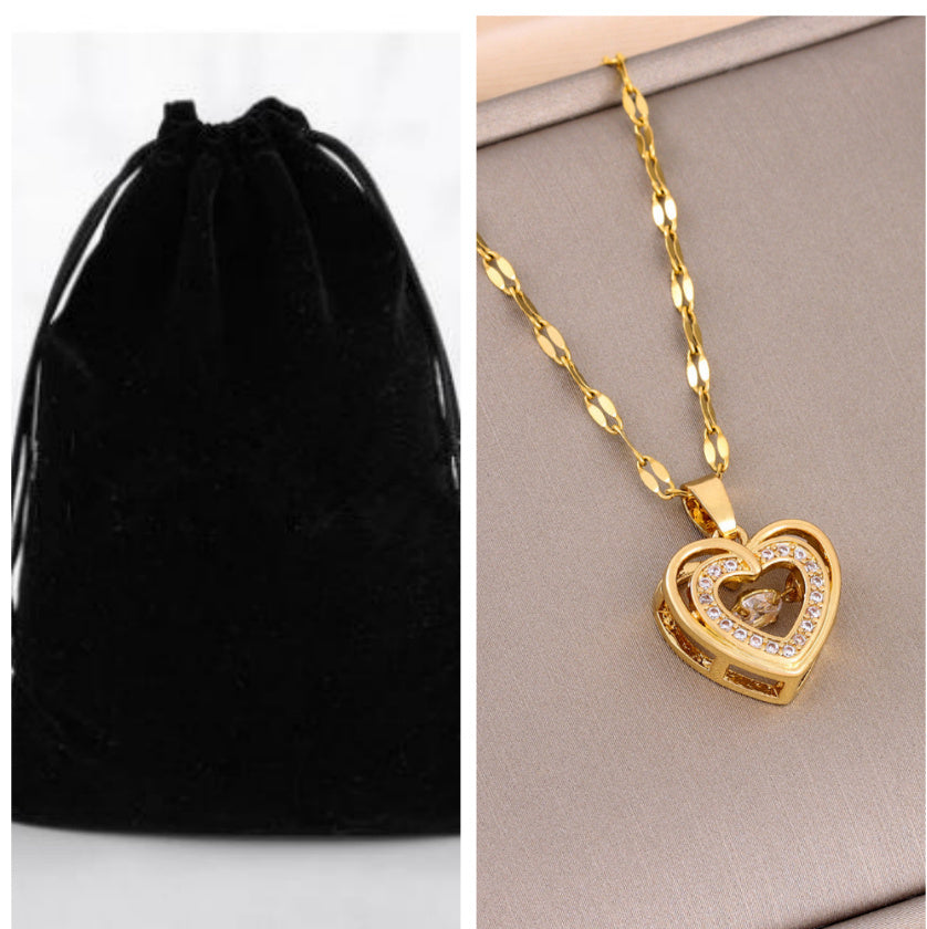 Double-layer Rhinestone Love-Valentine Necklace