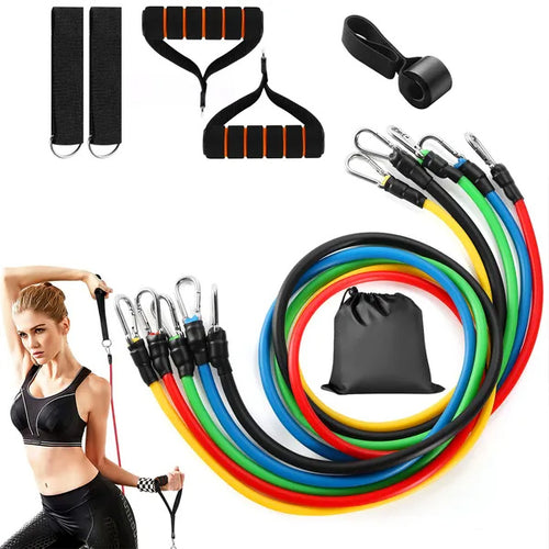 11Pc Resistance Tube Bands Set