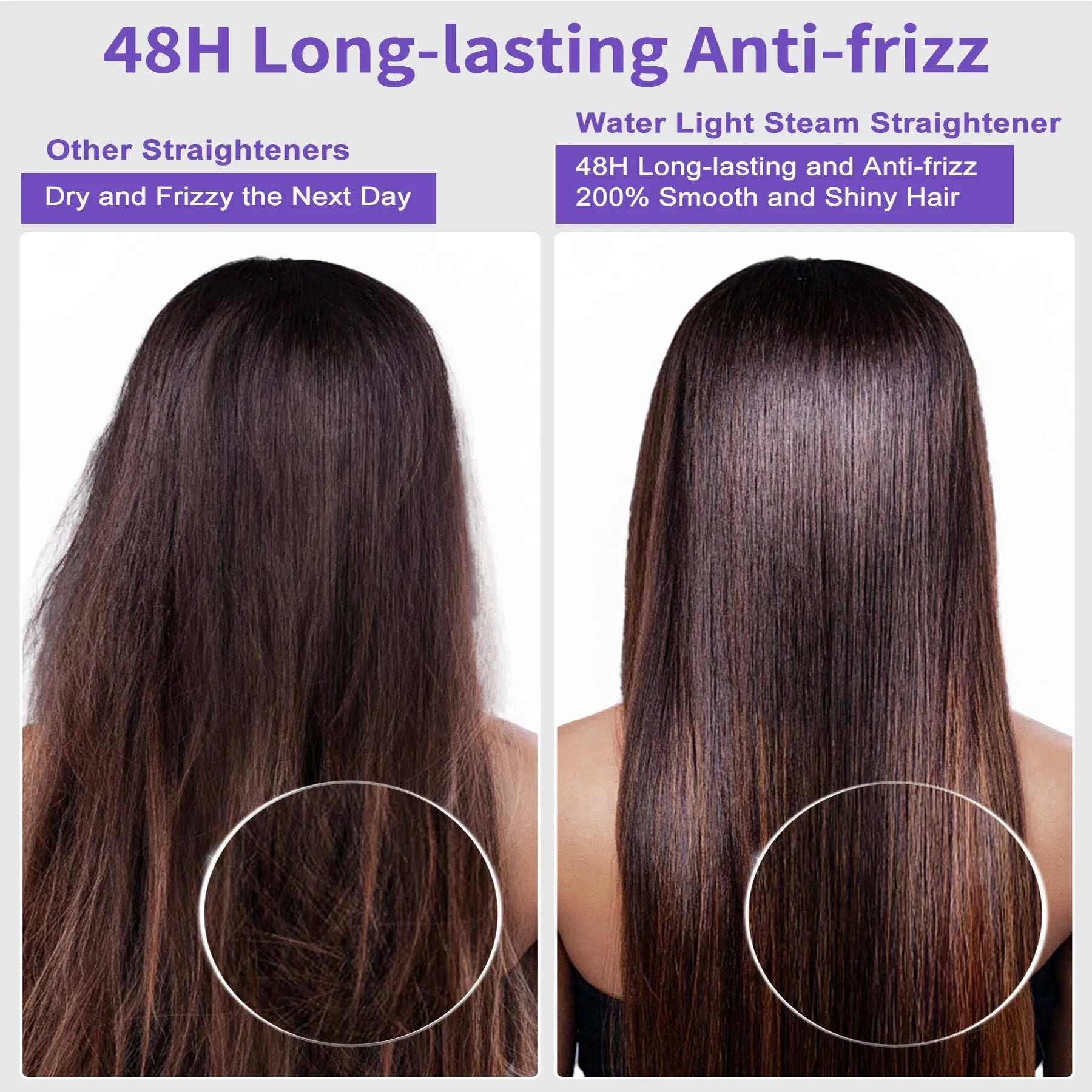 YEVYO Professional High-end Salon 24 Hour Anti-frizz Vapor Straightening Titanium Iron
