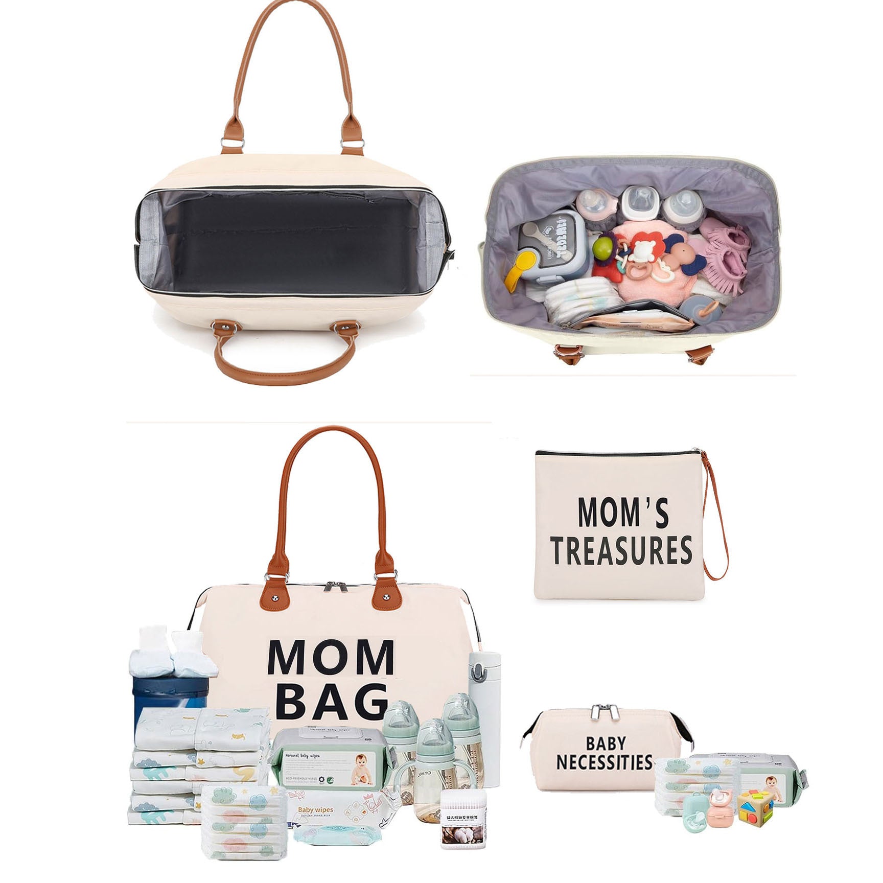 3-Pc Weekender Mom Traveling Duffel Bag Set