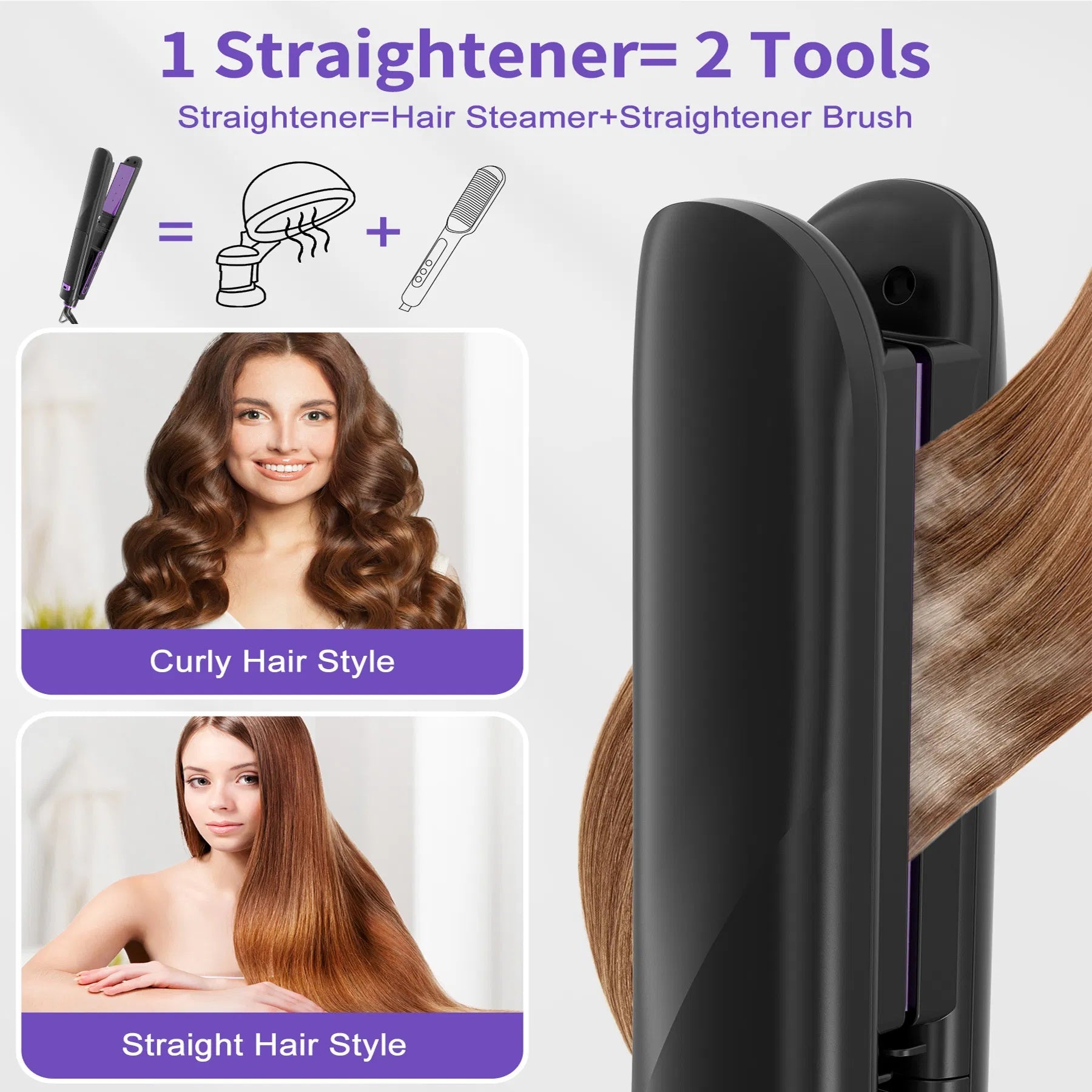 YEVYO Professional High-end Salon 24 Hour Anti-frizz Vapor Straightening Titanium Iron