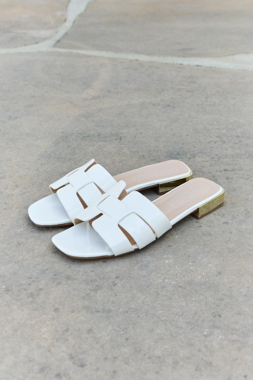 Weeboo Walk It Out Slide Sandals in Icy White - Glamorous Boutique USA L.L.C.