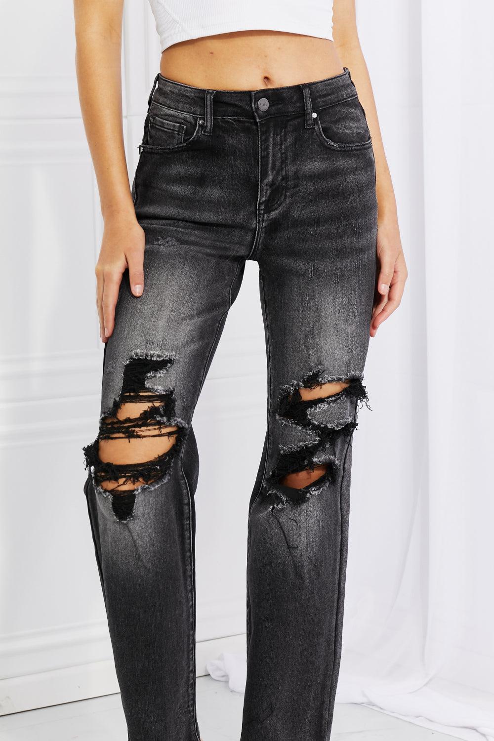 RISEN Full Size Lois Distressed Loose Fit Jeans - Glamorous Boutique USA L.L.C.