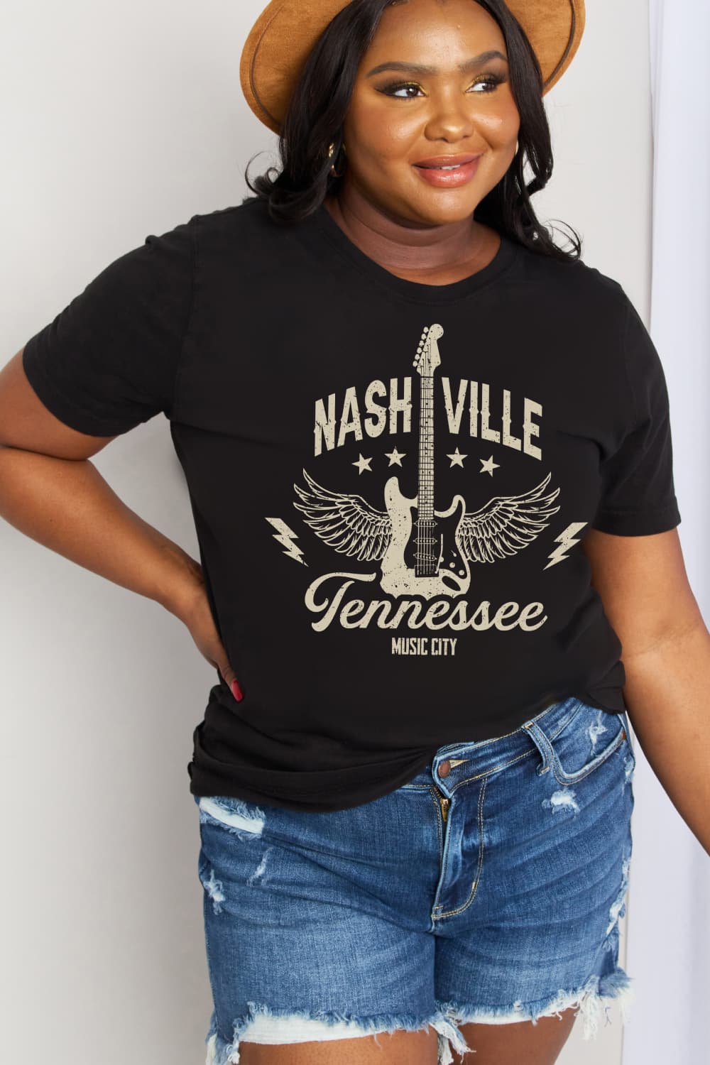 Simply Love Full Size NASHVILLE TENNESSEE MUSIC CITY Graphic Cotton Tee