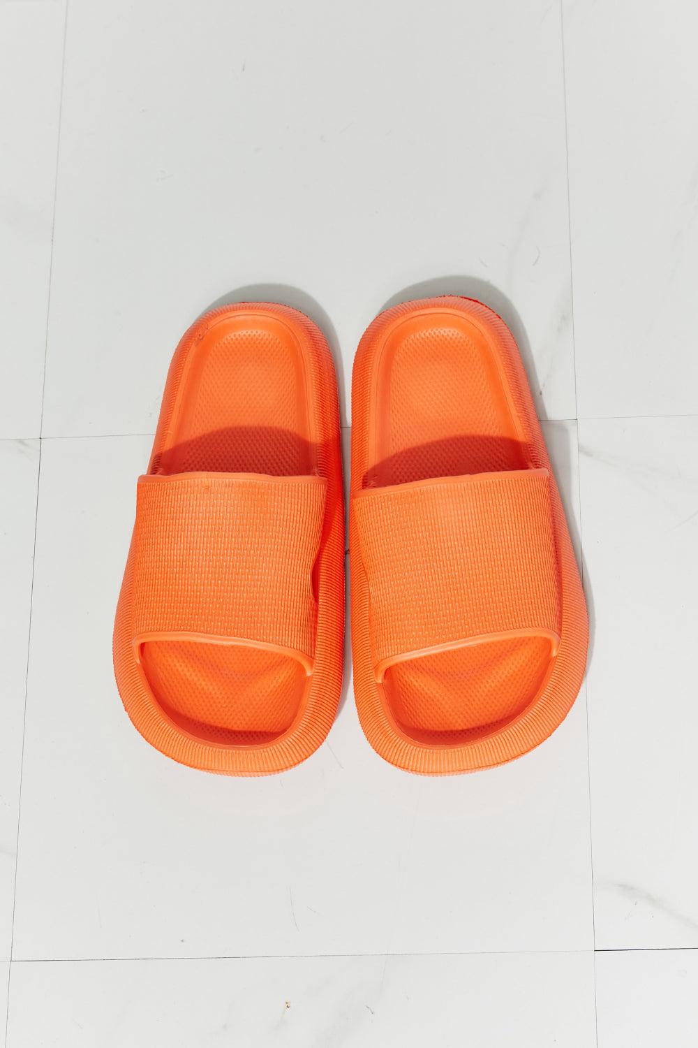 MMShoes Arms Around Me Open Toe Slide in Orange - Glamorous Boutique USA L.L.C.