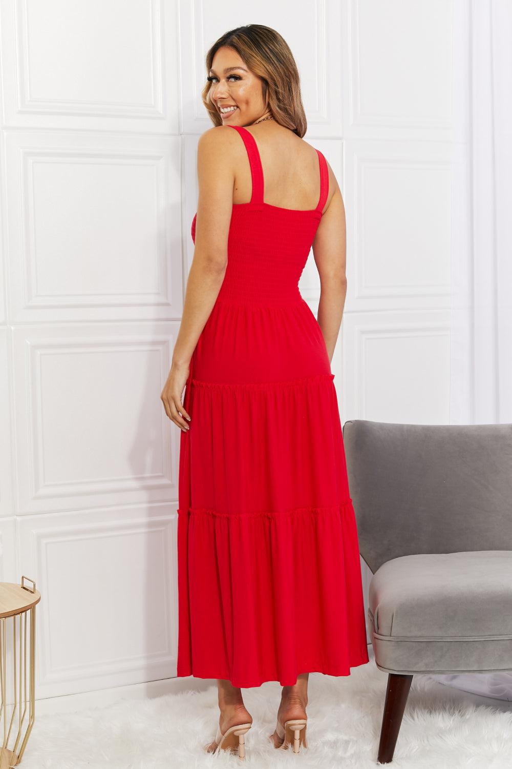 Zenana Full Size Life's A Picnic Smocked Tiered Midi Dress - Glamorous Boutique USA L.L.C.