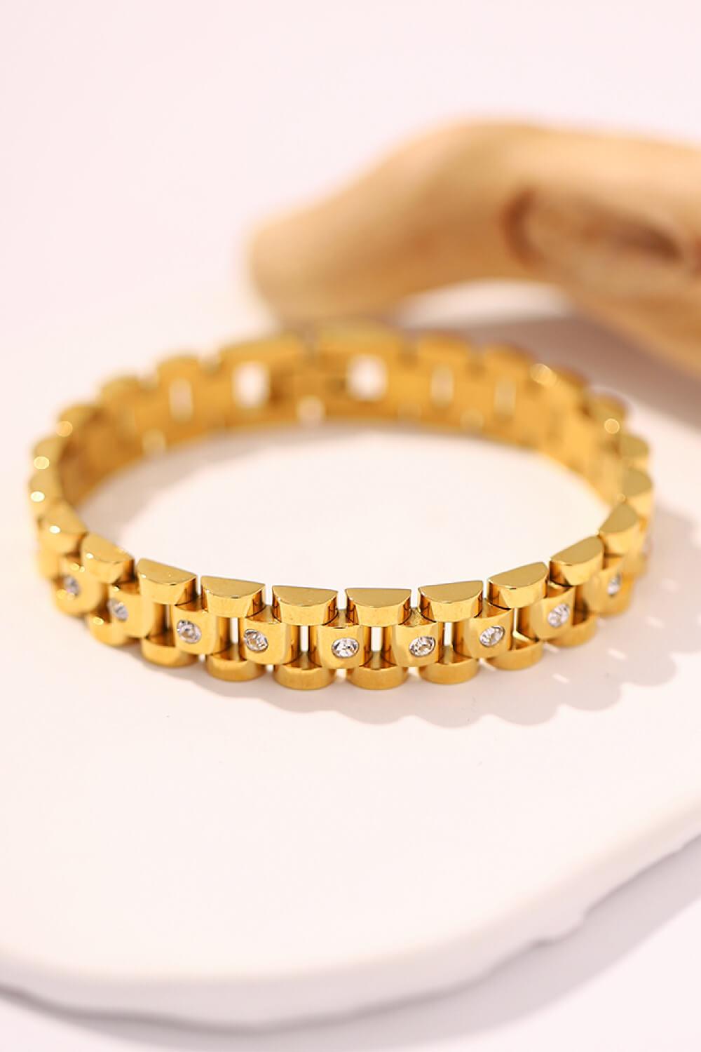 18K Gold-Plated Watch Band Bracelet - Glamorous Boutique USA L.L.C.