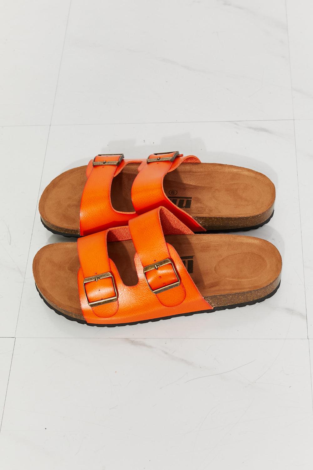 MMShoes Feeling Alive Double Banded Slide Sandals in Orange - Glamorous Boutique USA L.L.C.