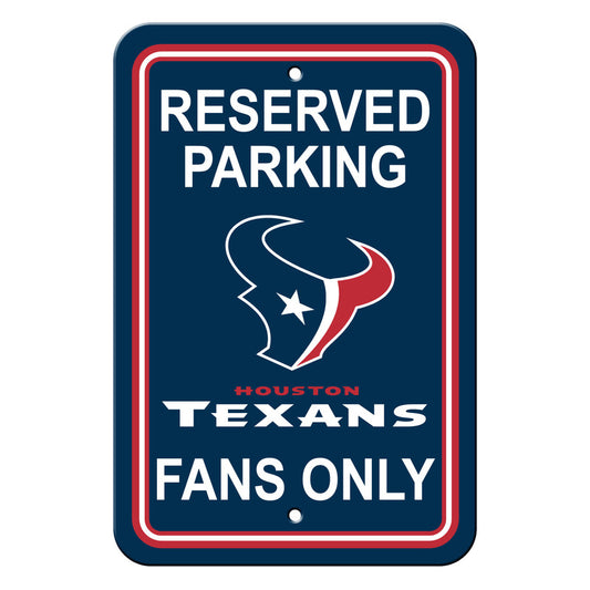 Houston Texans Sign 12x18 Plastic Reserved Parking Style CO