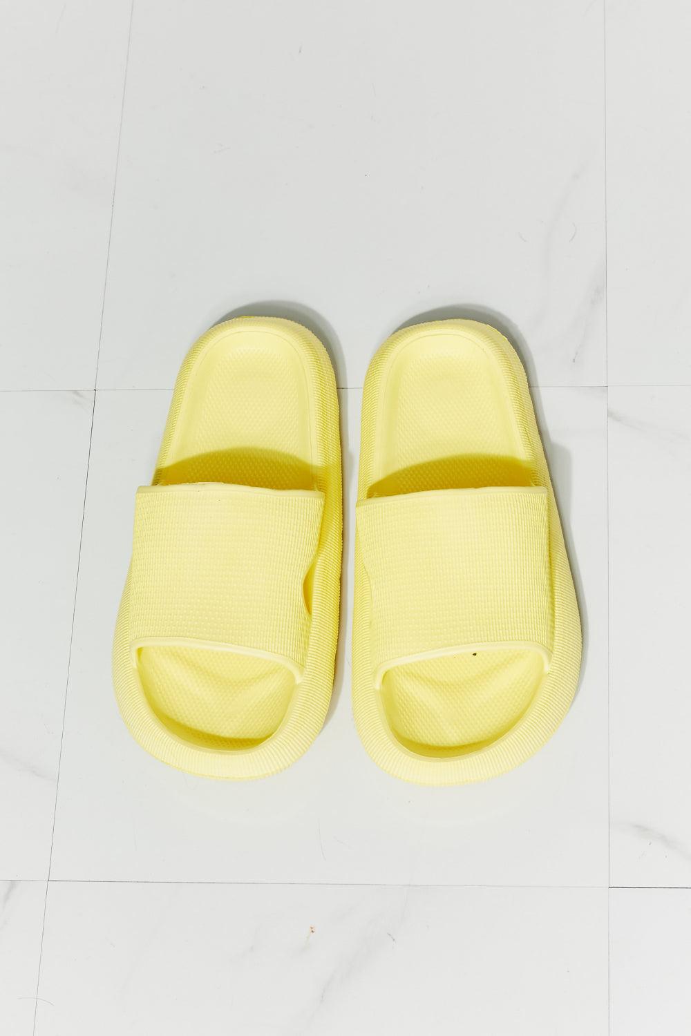 MMShoes Arms Around Me Open Toe Slide in Yellow - Glamorous Boutique USA L.L.C.