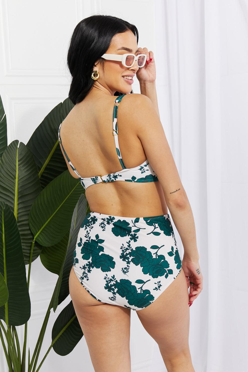 Marina West Swim Take A Dip Twist High-Rise Bikini in Forest - Glamorous Boutique USA L.L.C.
