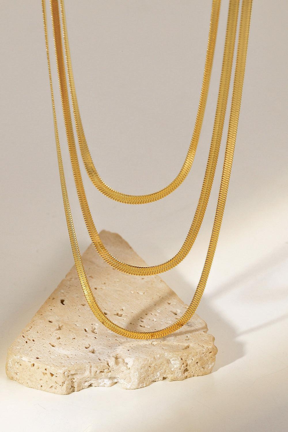 Triple-Layered Snake Chain Necklace - Glamorous Boutique USA L.L.C.