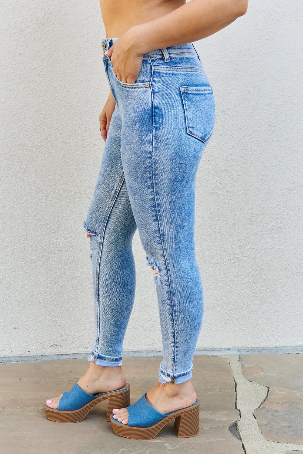 Kancan Emma Full size High Rise Distressed Skinny Jeans - Glamorous Boutique USA L.L.C.