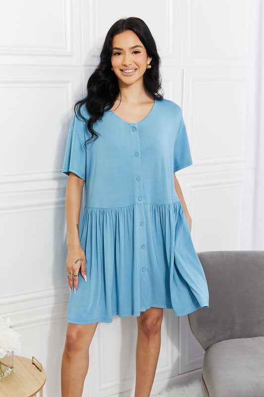 Yelete Full Size Oh Sweet Spring Button Up Flare Dress - Glamorous Boutique USA L.L.C.