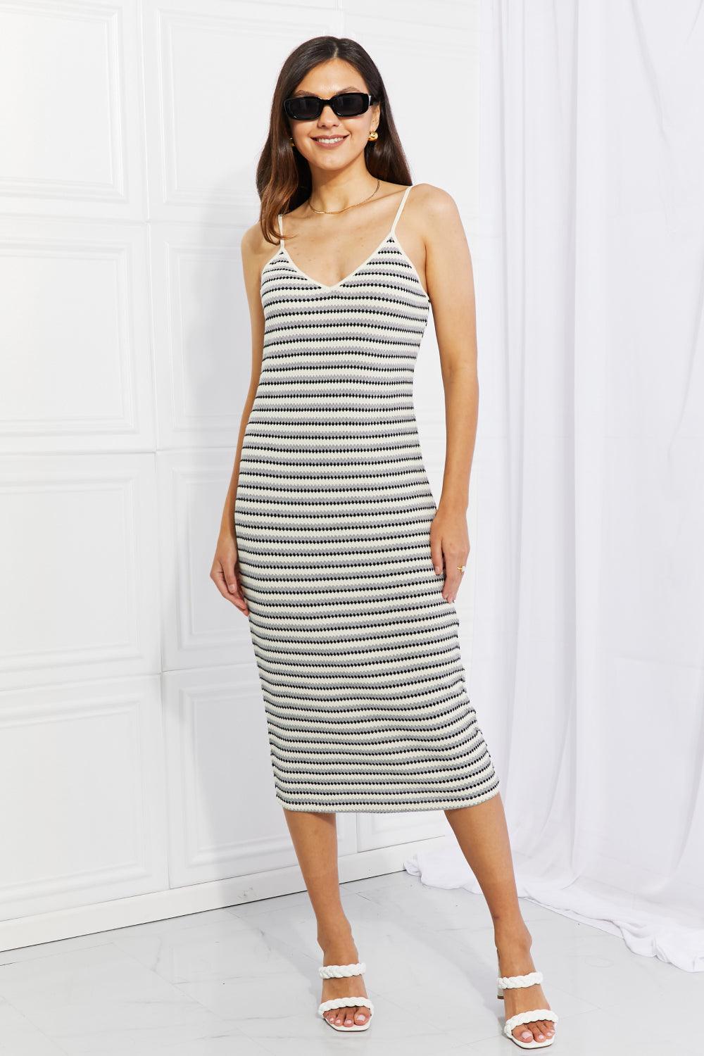 HYFVE One to Remember Striped Sleeveless Midi Dress - Glamorous Boutique USA L.L.C.
