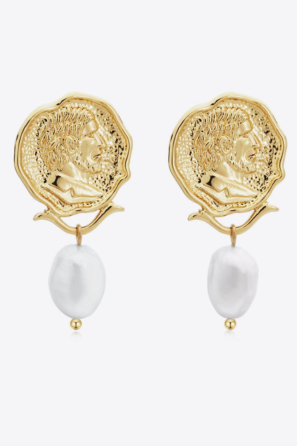 Gold-Plated Pearl Drop Earrings - Glamorous Boutique USA L.L.C.