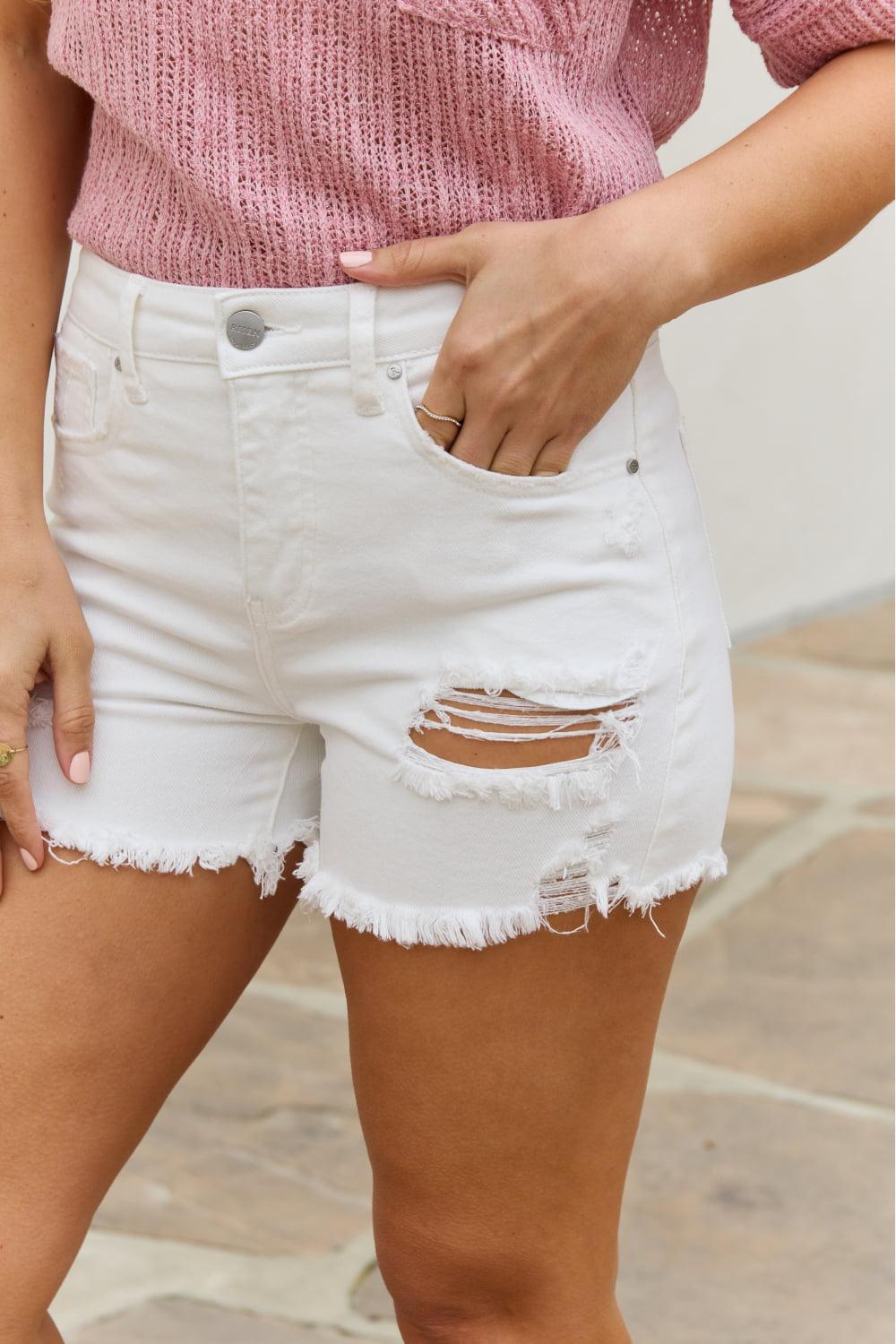 RISEN Lily High Waisted Distressed Shorts - Glamorous Boutique USA L.L.C.