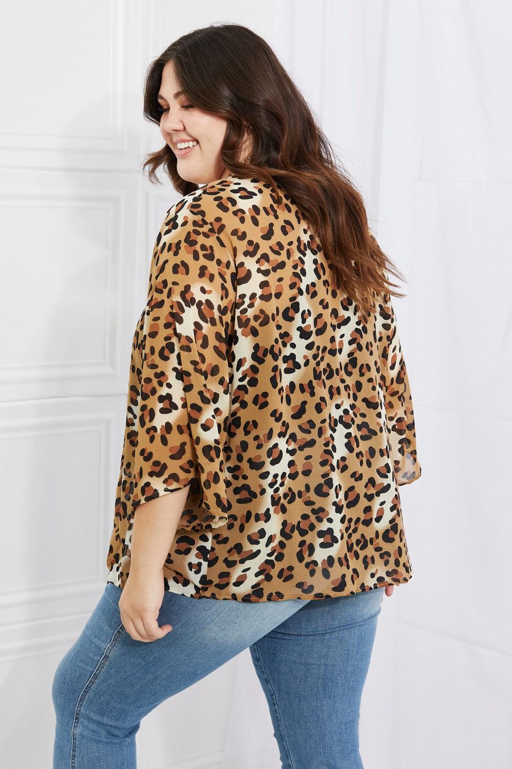 Melody Wild Muse Full Size Animal Print Kimono in Camel - Glamorous Boutique USA L.L.C.