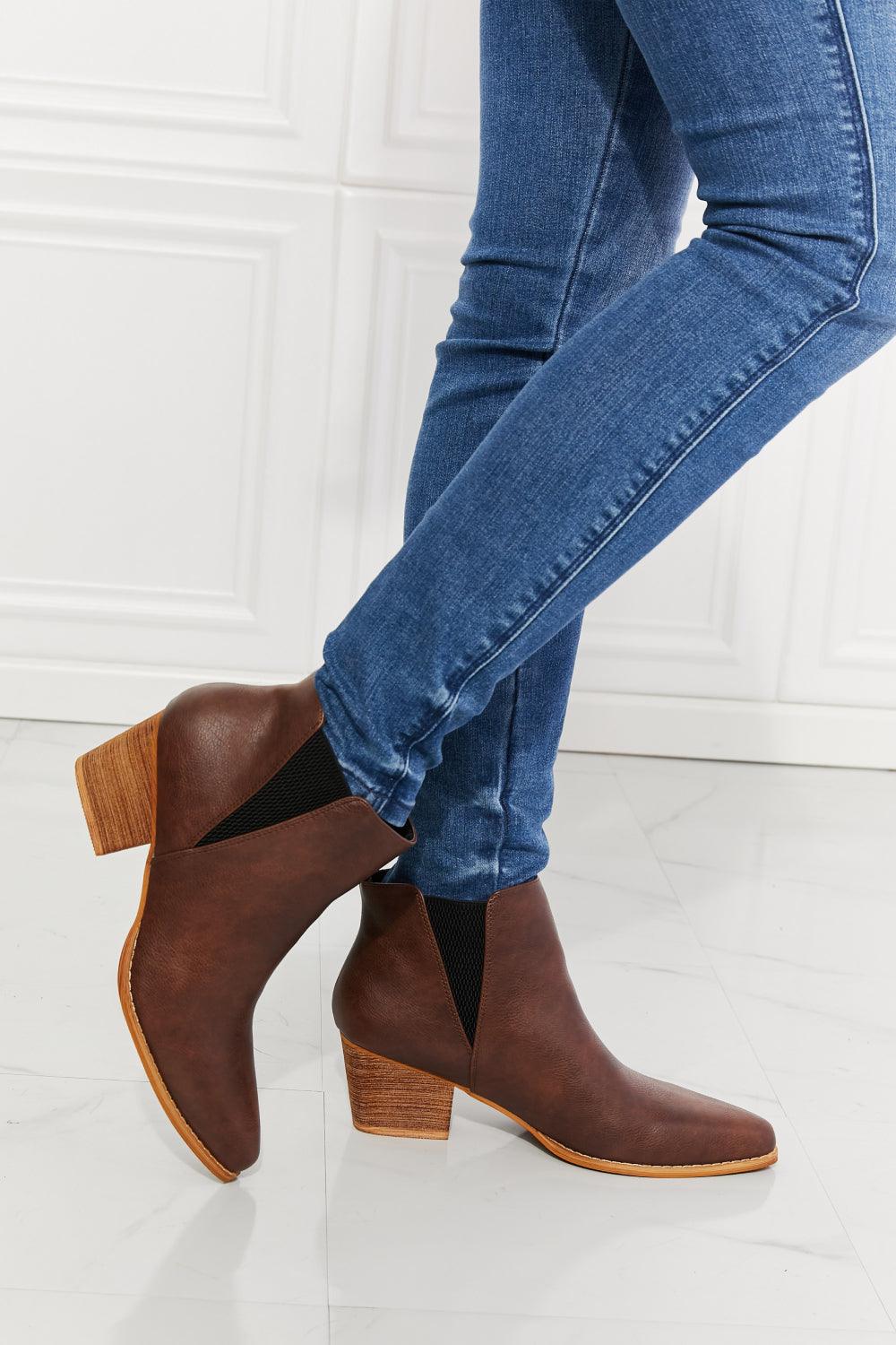 MMShoes Back At It Point Toe Bootie in Chocolate - Glamorous Boutique USA L.L.C.