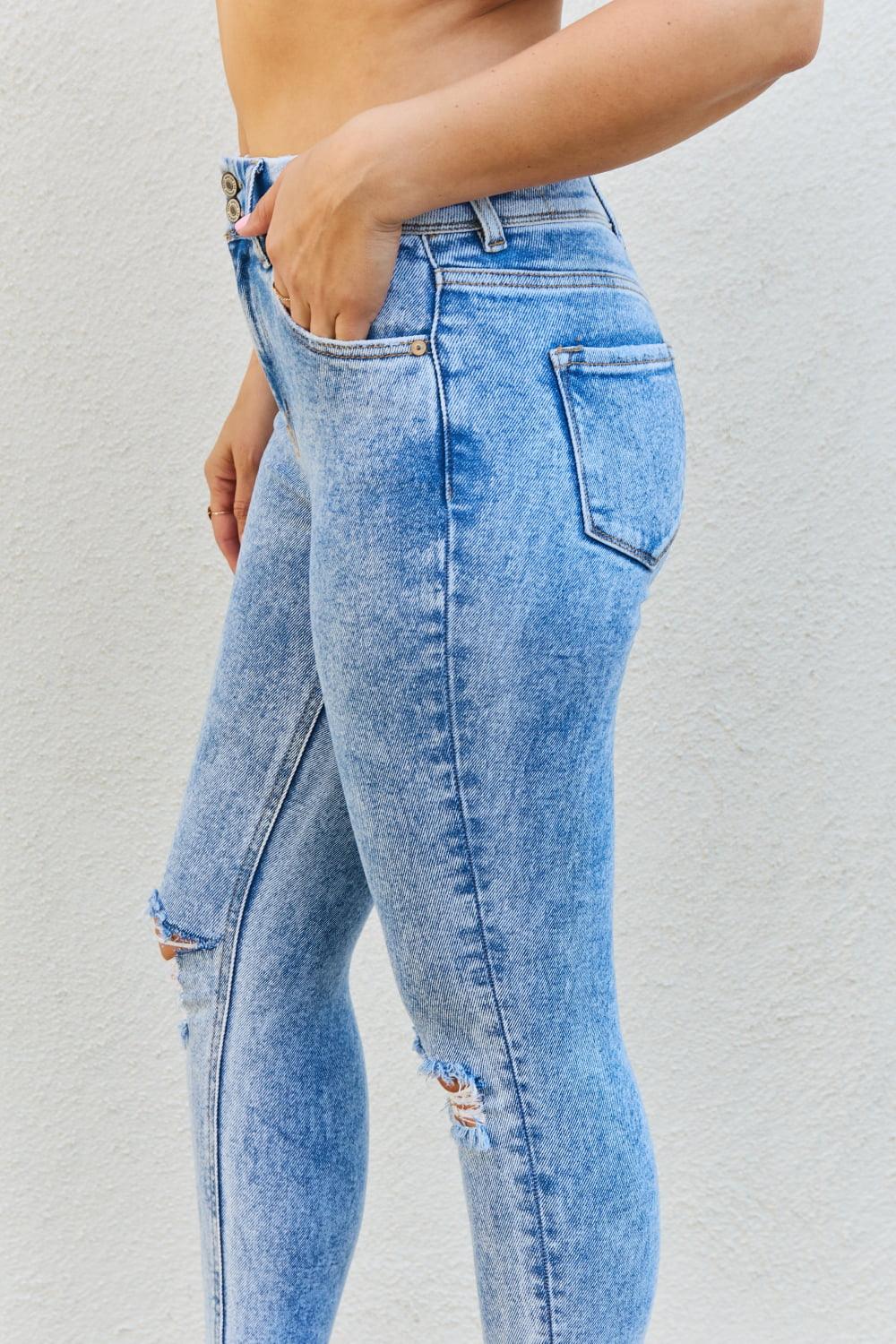 Kancan Emma Full size High Rise Distressed Skinny Jeans - Glamorous Boutique USA L.L.C.