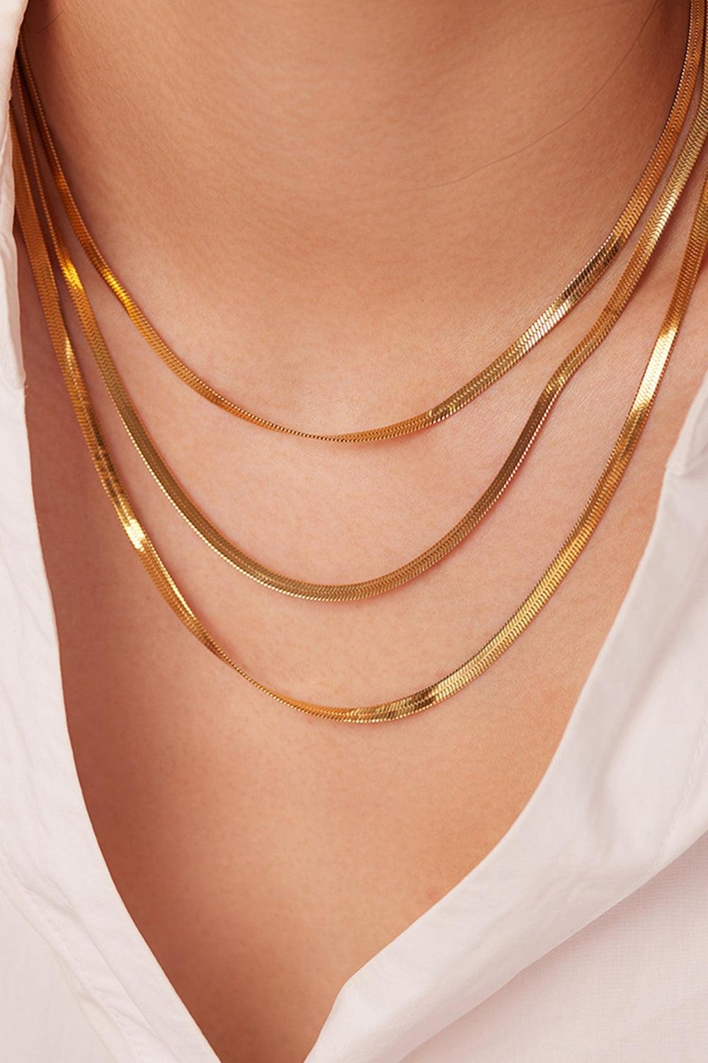 Triple-Layered Snake Chain Necklace - Glamorous Boutique USA L.L.C.
