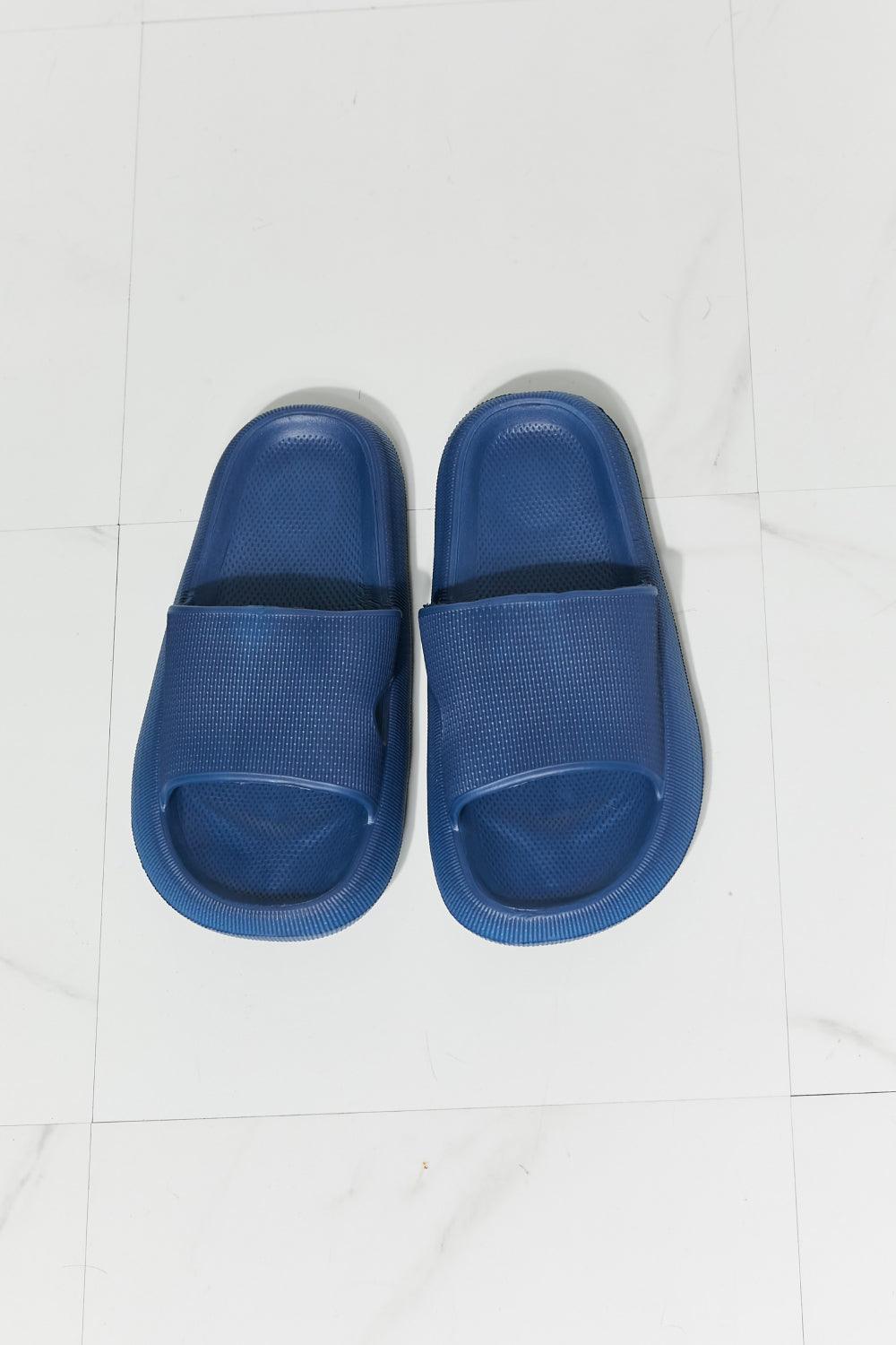 MMShoes Arms Around Me Open Toe Slide in Navy - Glamorous Boutique USA L.L.C.