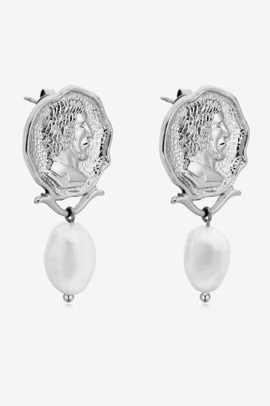 Gold-Plated Pearl Drop Earrings - Glamorous Boutique USA L.L.C.