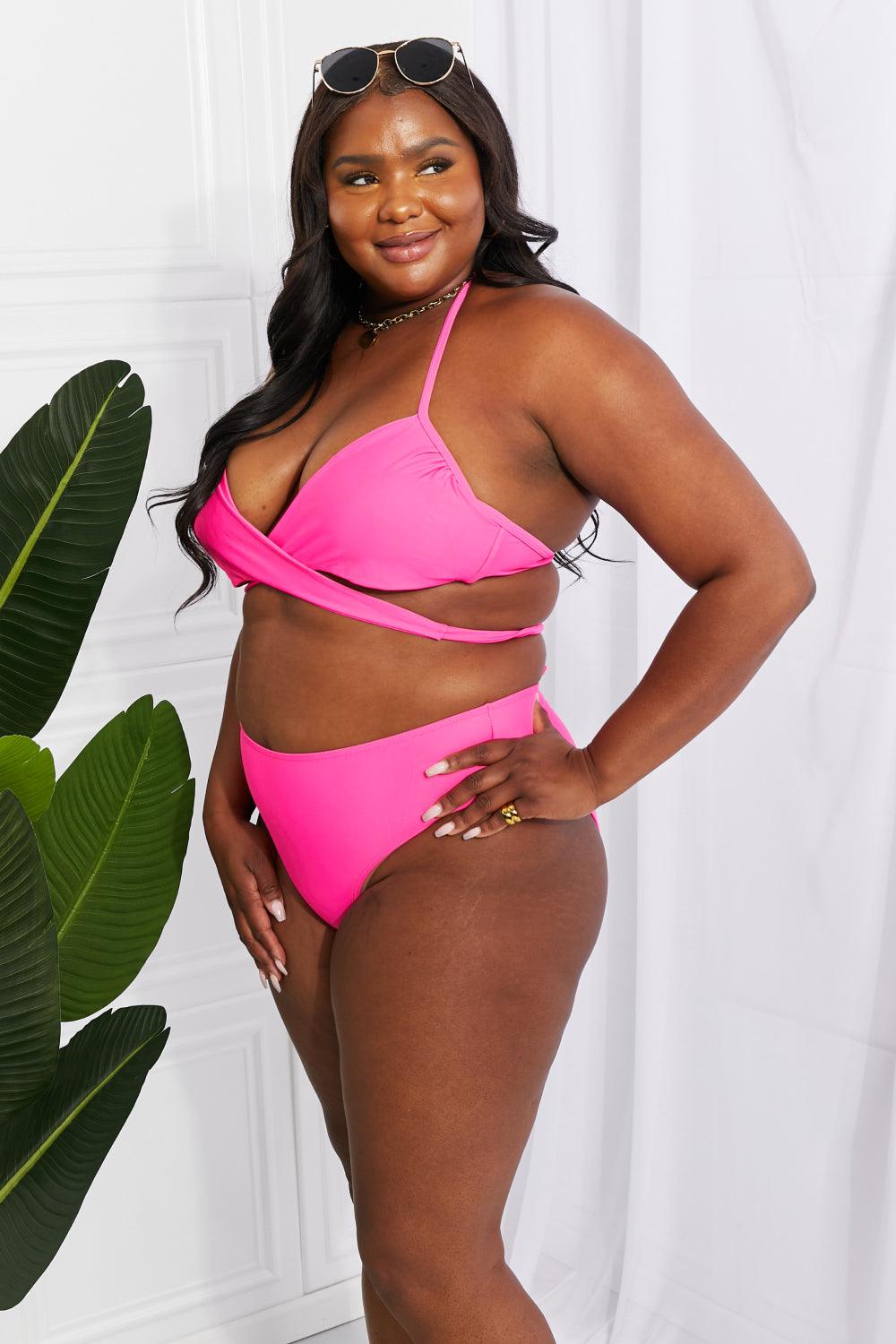 Marina West Swim Summer Splash Halter Bikini Set in Pink - Glamorous Boutique USA L.L.C.