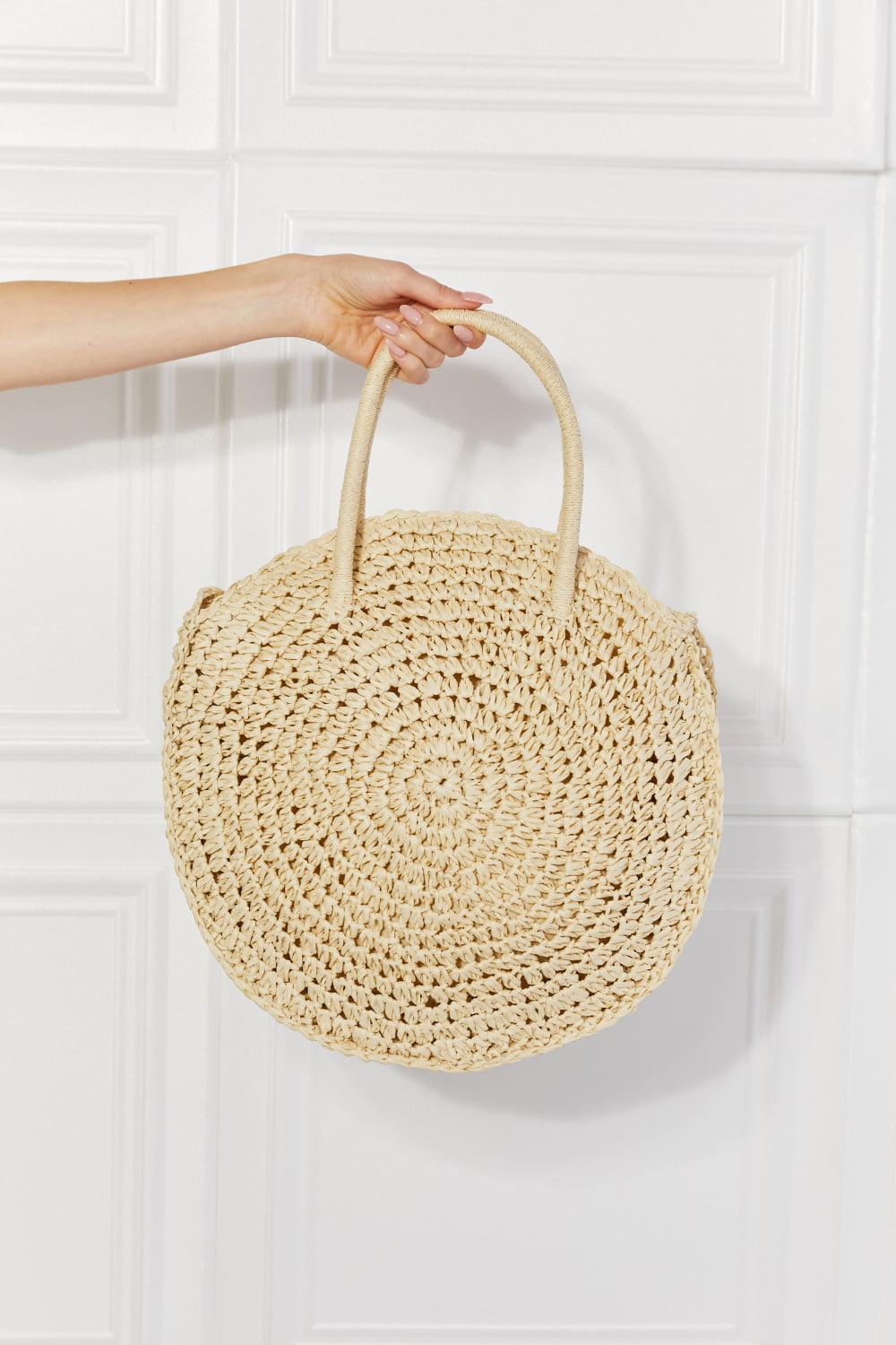 Justin Taylor Beach Date Straw Rattan Handbag in Ivory - Glamorous Boutique USA L.L.C.