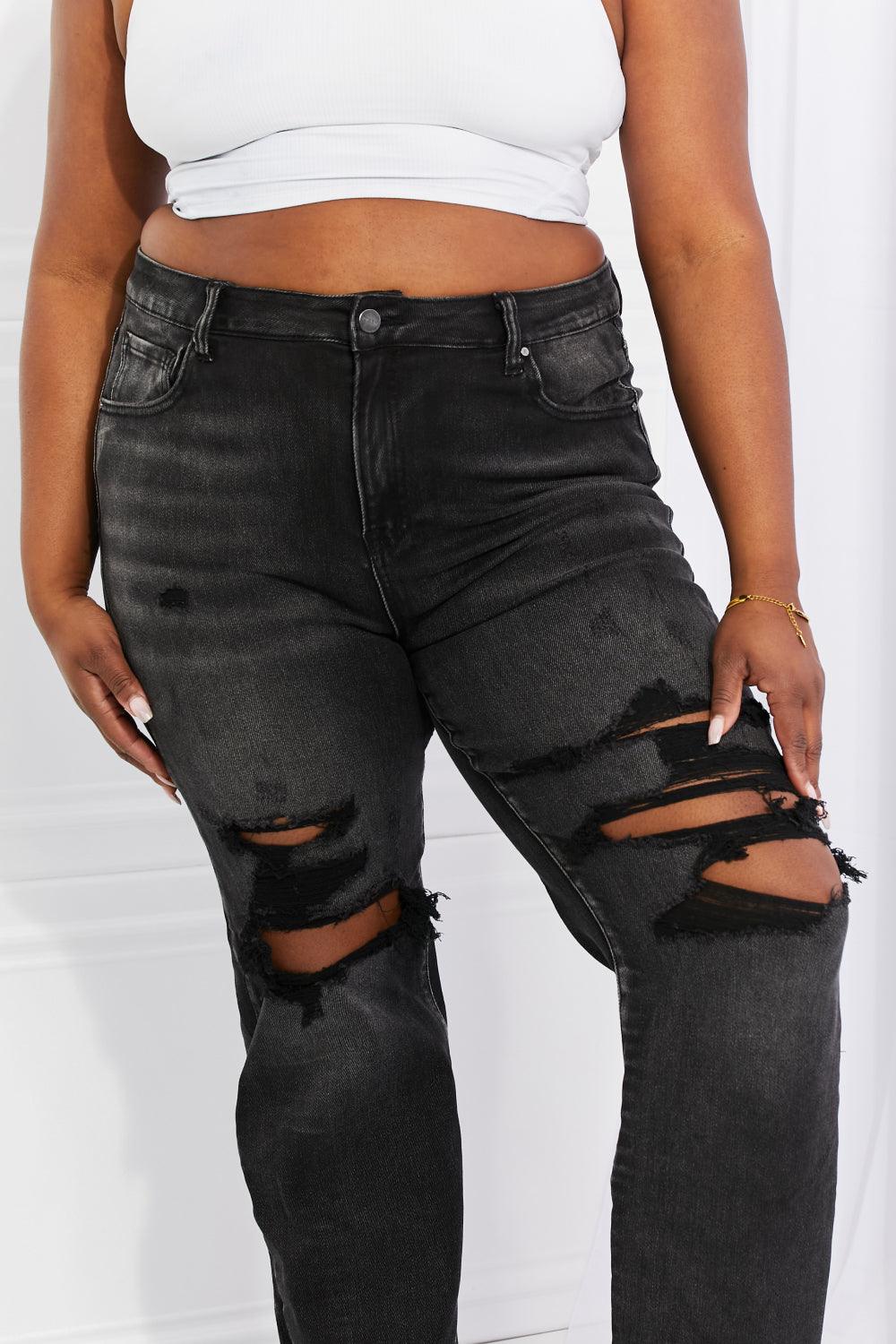 RISEN Full Size Lois Distressed Loose Fit Jeans - Glamorous Boutique USA L.L.C.