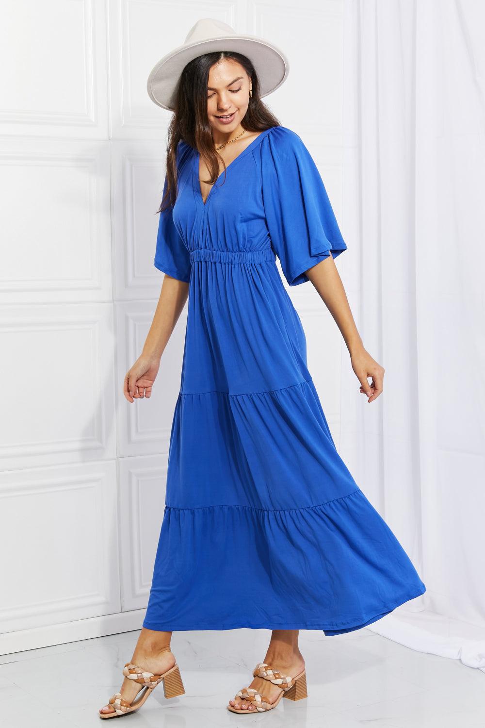Culture Code Full Size My Muse Flare Sleeve Tiered Maxi Dress - Glamorous Boutique USA L.L.C.
