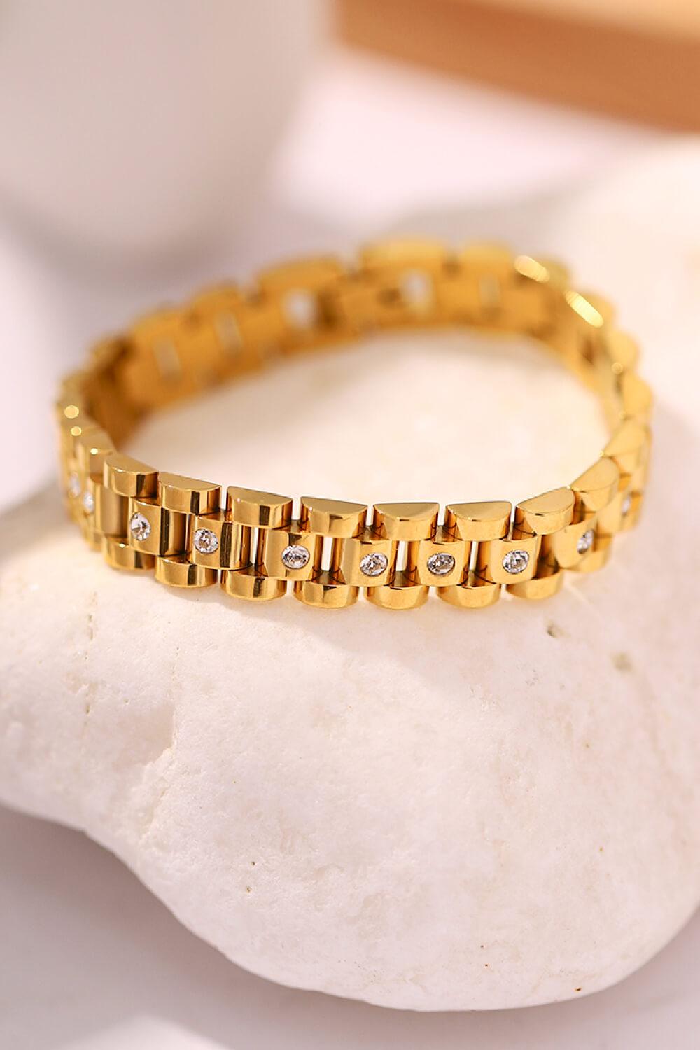 18K Gold-Plated Watch Band Bracelet - Glamorous Boutique USA L.L.C.