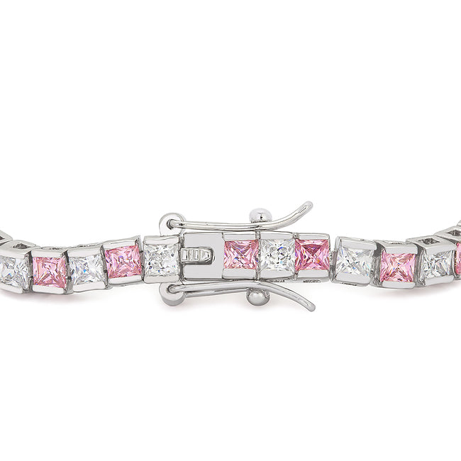Pink Cubic Zirconia Tennis Bracelet