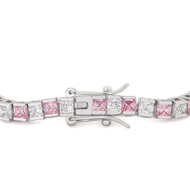 Pink Cubic Zirconia Tennis Bracelet