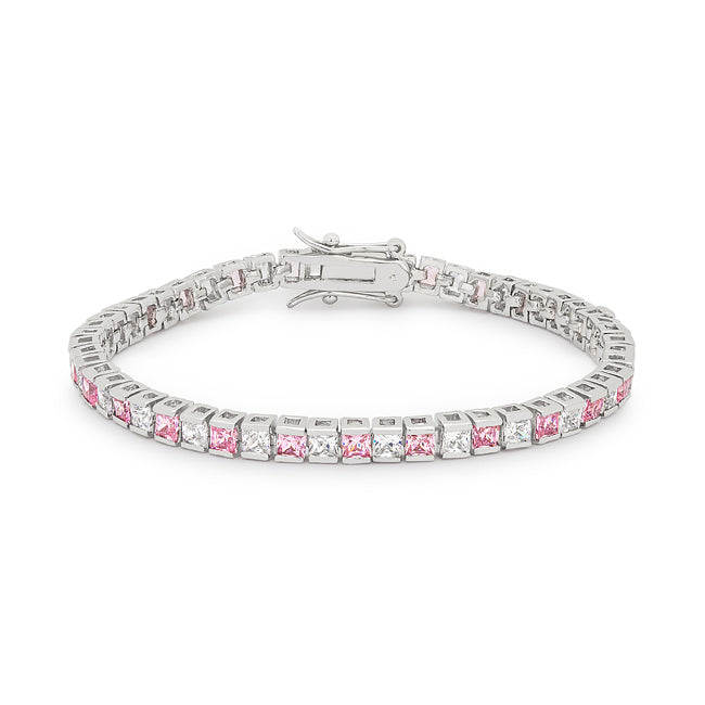 Pink Cubic Zirconia Tennis Bracelet