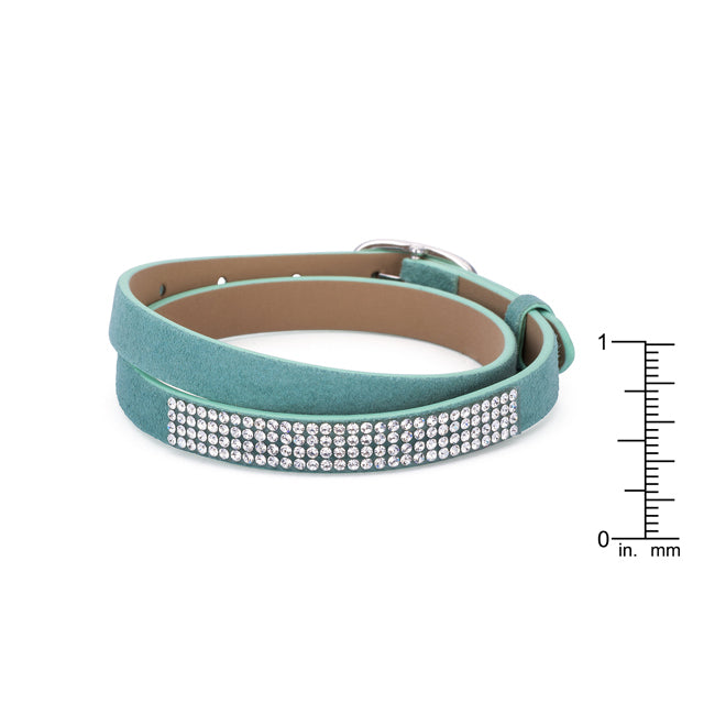 Stylish Turquoise Colored Wrap Bracelet with Crystals