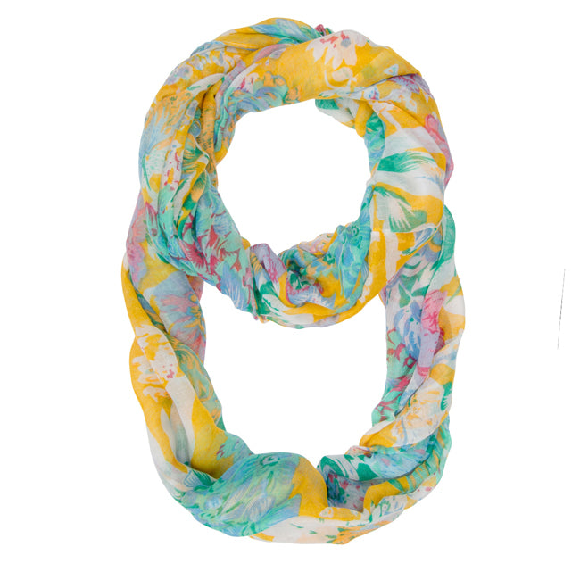 Multicolor Floral Print Infinity Scarf