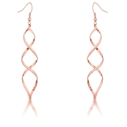 Rose Goldtone Twist Earrings