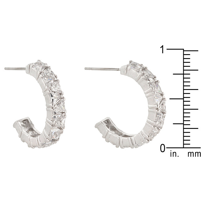 Trillion Cut Cubic Zirconia Hoop Earrings