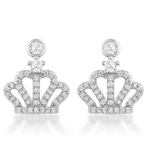0.5 Ct Rhodium Crown CZ Earrings