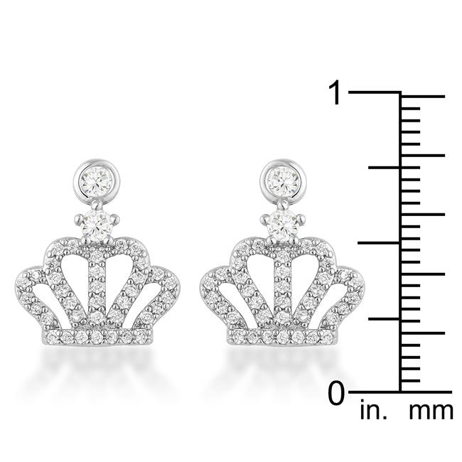 0.5 Ct Rhodium Crown CZ Earrings