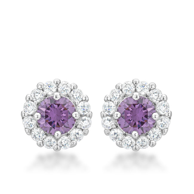 Bella Bridal Earrings in Purple