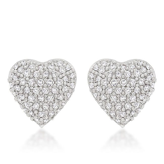 Special Pave Heart Earrings