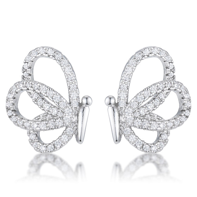.45 Ct CZ Butterfly Stud Earrings