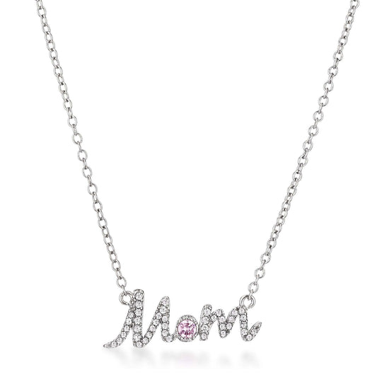 Sparkling "Mom" Script Necklace