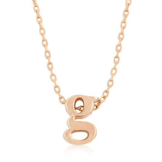 Rose Gold Finish Initial G Pendant