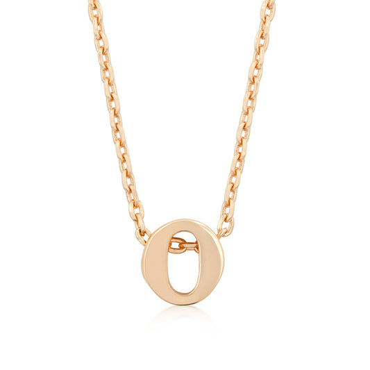 Rose Gold Finish Initial O Pendant