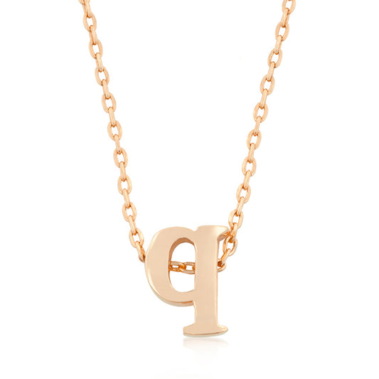 Rose Gold Finish Intiial Q Pendant