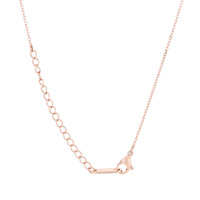 Elaina Rose Gold Stainless Steel F Initial Necklace