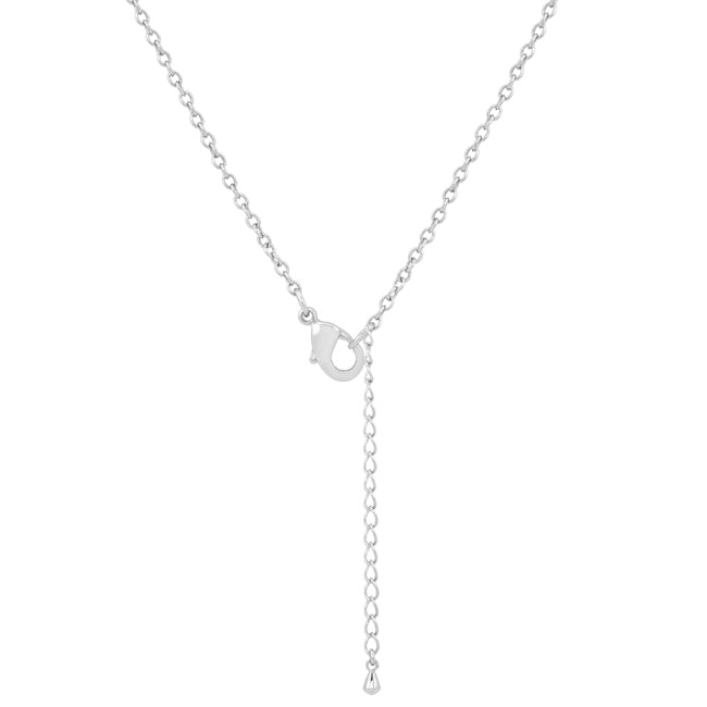 Stella 0.3ct CZ Rhodium Star Drop Necklace